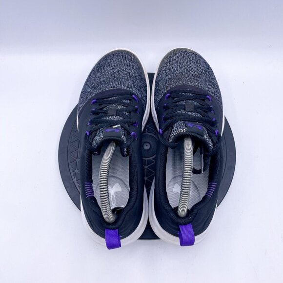 Under Armour UA GS Charged Sneakers Shoes Black Youth Size 7y - Picture 7 of 9